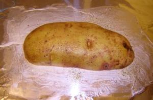 Preped potato ready for baking